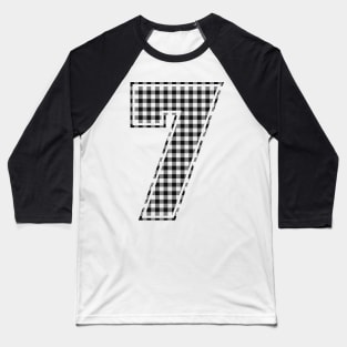 Plaid Number - 7 - Dark Baseball T-Shirt